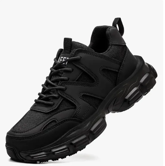Hogent Steel Toe Shoes for Men Women, Wide & Non-Slip Work Shoes